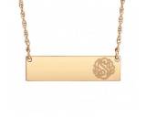 Monogrammed Bar Necklace With Engraved  . . . 