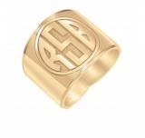 Monogrammed Ring With Recessed Block Initial 