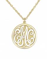 Monogrammed Necklace In Classic Recessed  . . . 