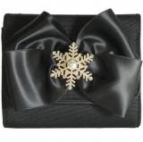 Clutch With Satin Bow And Snowflake