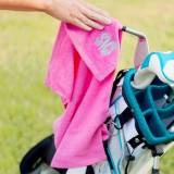 Monogrammed Hot Pink Golf Towel