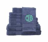 Monogrammed Navy Luxury Towel Set 