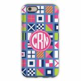 Personalized Phone Case Nautical Flags Pinks