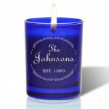 Personalized Cobalt Candle