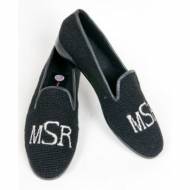 Needlepoint Monogrammed Leather-Lined Loafer For Men