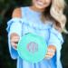 Personalized Round Mint Green Jewelry Case