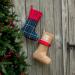 Personalized Red Ruffle And Tartan Plaid Stockings