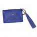 Boulevard Disco Leather Keychain Wallet In Sapphire