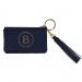 Boulevard Disco Leather Keychain Wallet In Navy