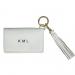 Boulevard Disco Leather Keychain Wallet In White