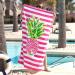 Monogrammed Pineapple Stripe Beach Towel
