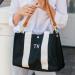 Boulevard Kylie Tote In Black Embroidered With Jumbo Font