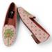 Needlepoint Preppy Palm On Pink By Paige Ladies Loafers
