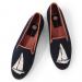 Needlepoint White Sailboat On Navy Ladies Loafers By Paige