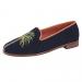 Needlepoint Palm Tree On Navy Ladies Loafers By Paige