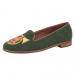 Needlepoint Fox And Horn On Forest Green Ladies Loafers By Paige
