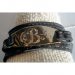 Monogrammed Bracelet With Leather Straps By Lisa Stewart 