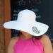 Monogrammed White Ladies Floppy Sun Hat