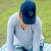Monogrammed Navy Ball Cap With Circle Font