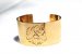 Gold Plated Engraved Wide Cuff