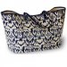Navy And White Canvas Ikat Tote
