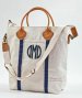 Navy And Natural Canvas Tote