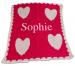 Monogrammed Floating Hearts And Scalloped Edge Knit Blanket