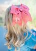 Monogrammed Girl's Coral Grosgrain Hair Bow (assorted Colors)