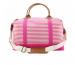 Monogrammed Hot Pink Stripes Weekender Bag 