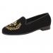 By Paige Metallic Gold Fleur De Lis Ladies Needlepoint Loafers 