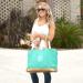 Personalized Mint Green Canvas Cabana Tote