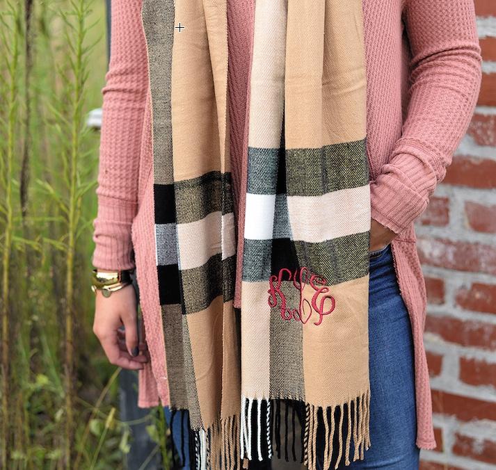 Monogrammed Ladeis Soft- As- Cashmere Scarves