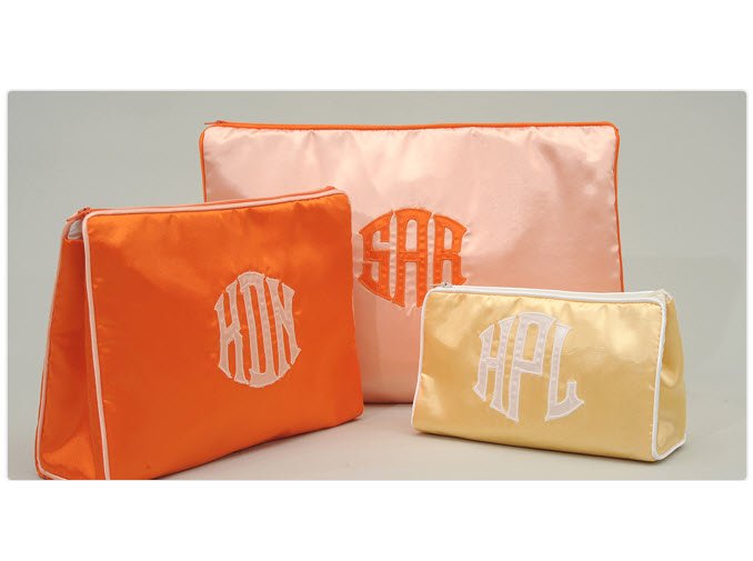 Monogrammed Large Zippered Cosmetic Bag By Talley Ho De