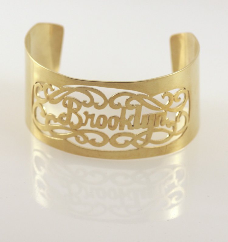 Monogrammed Or Name Reverse Cut Cuff Bracelets From Caj