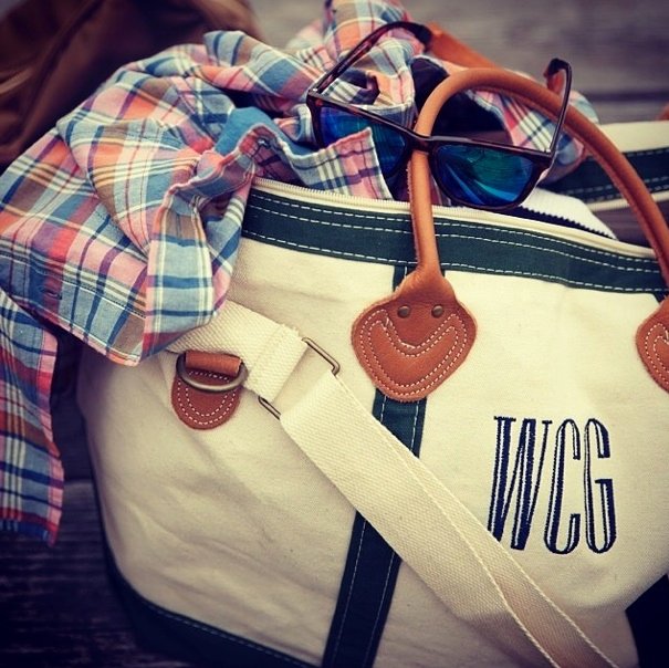 Monogrammed Weekender Tote Bag In 13 Colors