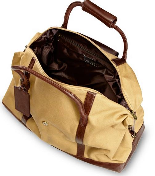 Personalized Canvas And Leather Weekender Duffel Bag