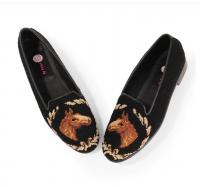 By Paige Horse and Wreath Ladies Needlepoint Loafers