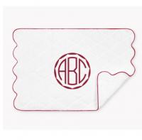 Cairo Tub Mat Quilted Scallop Edge Monogrammed