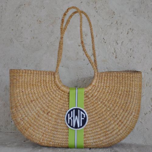Monogrammed Over the Shoulder Large Basket  Apparel & Accessories > Handbags > Tote Handbags