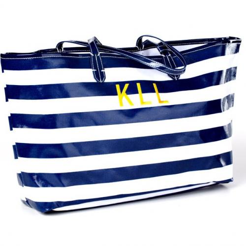 Monogrammed Wellie Market Tote in Stripes  Apparel & Accessories > Handbags > Tote Handbags