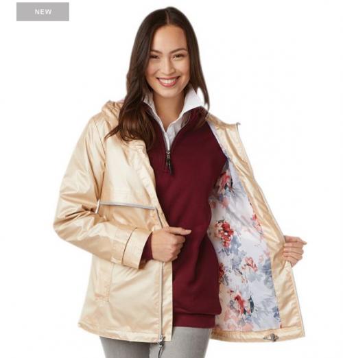  New Englander Rain Jacket Monogrammed with Print Lining  Apparel & Accessories > Clothing > Outerwear > Rain Gear > Raincoats