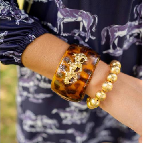 Lisi Lerch Large Tortoise Cuff with Adornment  Apparel & Accessories > Jewelry > Bracelets