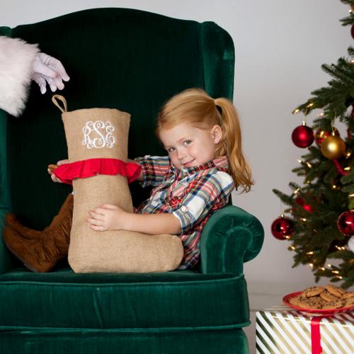 Personalized Red Ruffle Christmas Stocking  Home & Garden > Decor > Seasonal & Holiday Decorations > Holiday Stockings