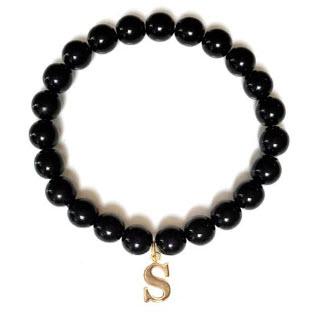 Prayer Bead Jasmine Initial Bracelet  Apparel & Accessories > Jewelry > Bracelets