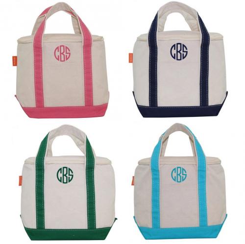 Monogrammed Canvas Small Lunch Tote Cooler  Home & Garden > Kitchen & Dining > Food & Beverage Carriers > Lunch Boxes & Totes