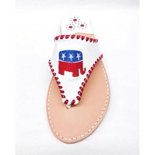 Palm Beach Republican Elephant Sandals  Apparel & Accessories > Shoes > Sandals > Thongs & Flip-Flops
