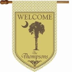 Personalized Pineapple and Khaki Flag Welcome Pineapple and Khaki  Flag Home & Garden > Decor > Flags & Windsocks
