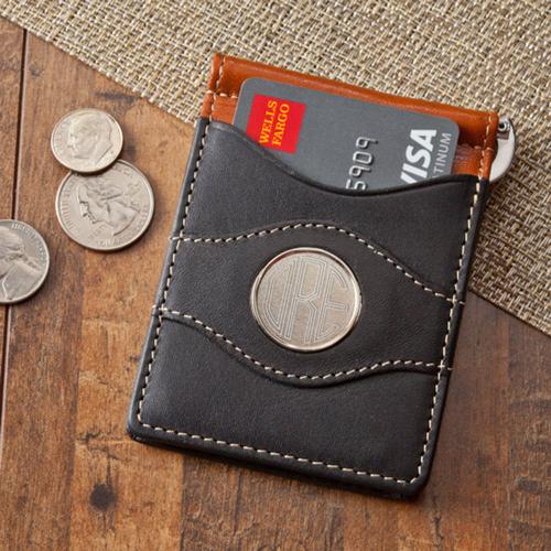 Monogrammed Two-Toned Leather Wallet Monogrammed Two-Toned Leather Wallet Apparel & Accessories > Clothing Accessories > Wallets & Money Clips