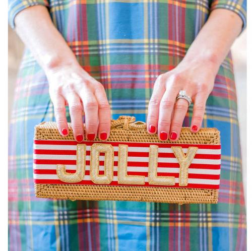 Lisi Lerch Colette Embroidered Red Stripe Ribbon Clutch  Lisi Lerch Colette Embroidered Red Stripe Ribbon Clutch  Apparel & Accessories > Handbags > Clutches & Special Occasion Bags