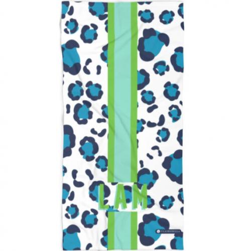 Personalized Leopard Spots Blue Beach Towel Personalized Leopard Spots Blue Beach Towel Home & Garden > Linens & Bedding > Towels > Beach Towels